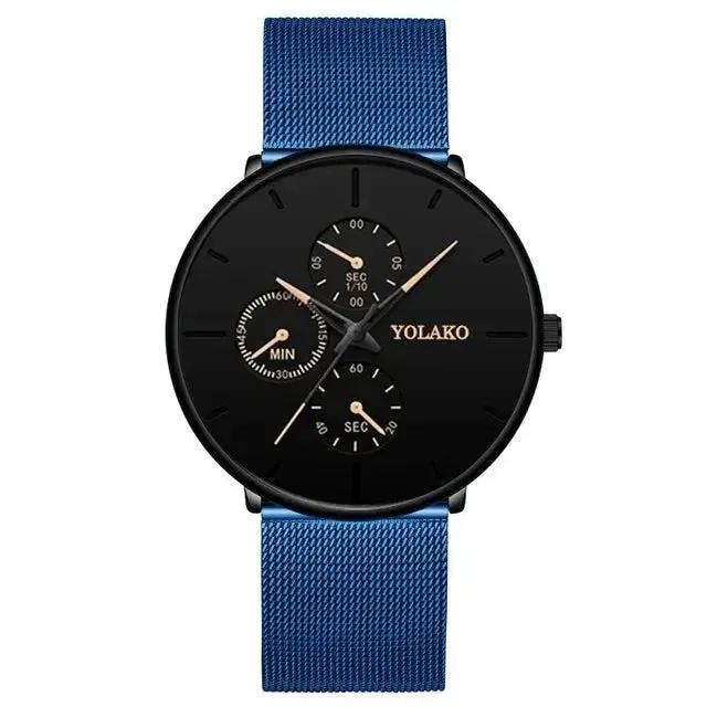 2024 Mens Watches for Men Ultra Thin Clock  Stainless Steel Mesh Belt Quartz Watch Relogio Masculino