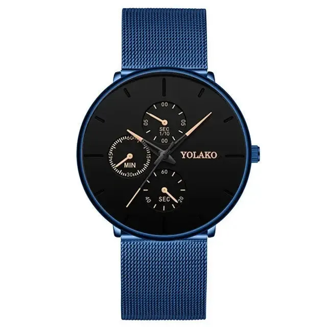 2024 Mens Watches for Men Ultra Thin Clock  Stainless Steel Mesh Belt Quartz Watch Relogio Masculino