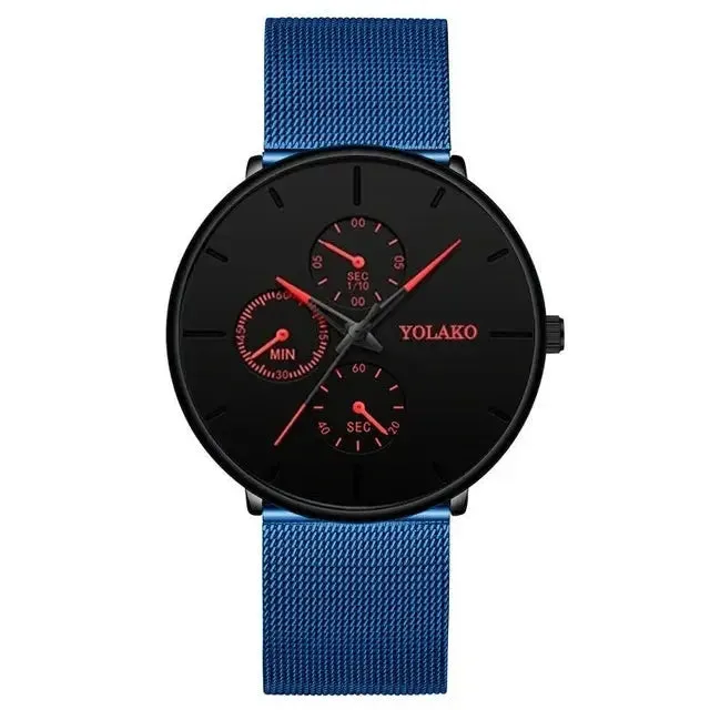 2024 Mens Watches for Men Ultra Thin Clock  Stainless Steel Mesh Belt Quartz Watch Relogio Masculino