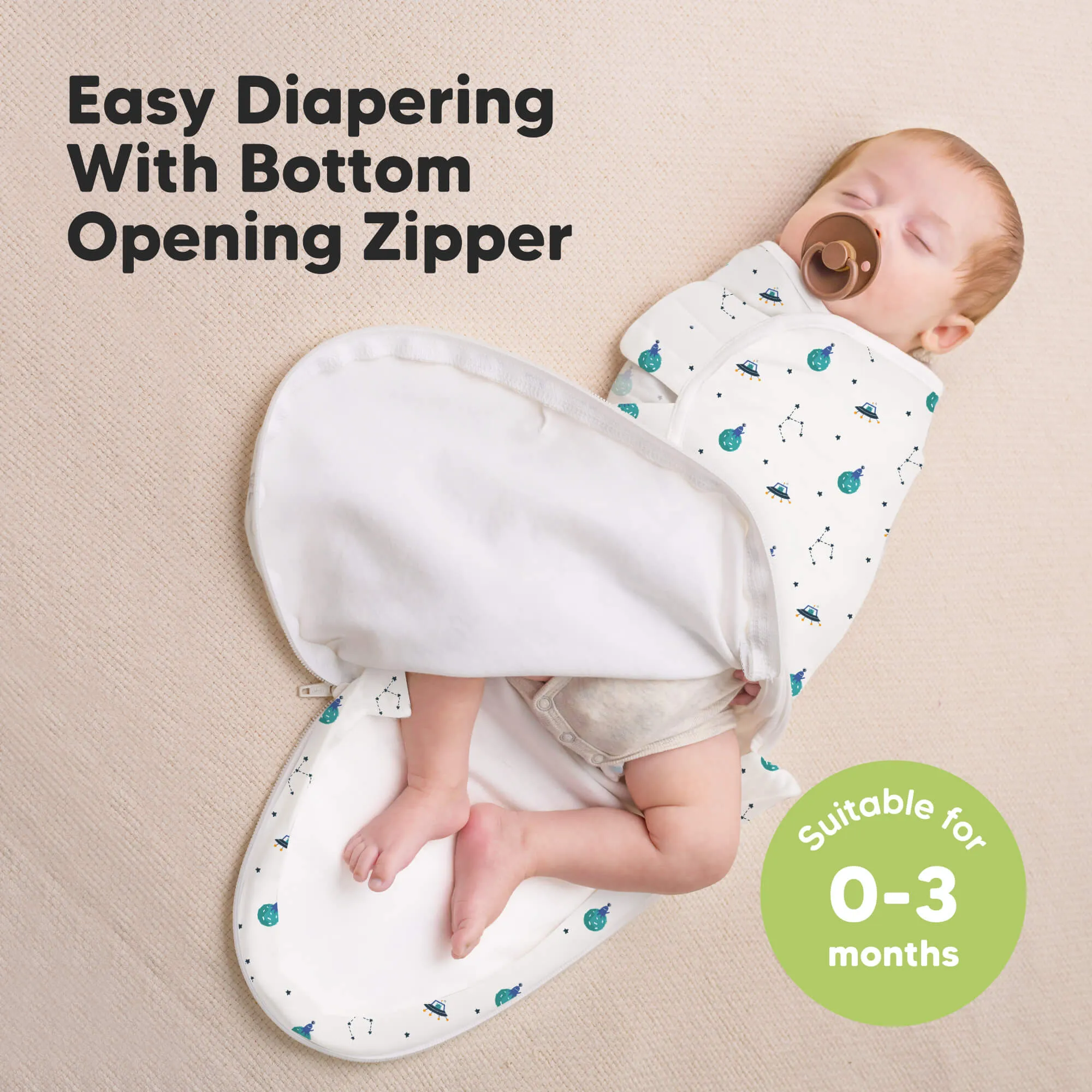 3-Pack Soothe Zippy Swaddle Wrap (Space Quest)