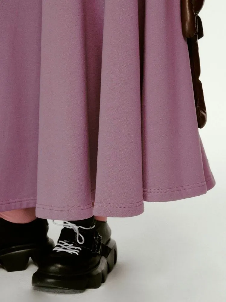 3D Effect Printed Purple Long Sleeve Sweatshirt Set【s0000004423】