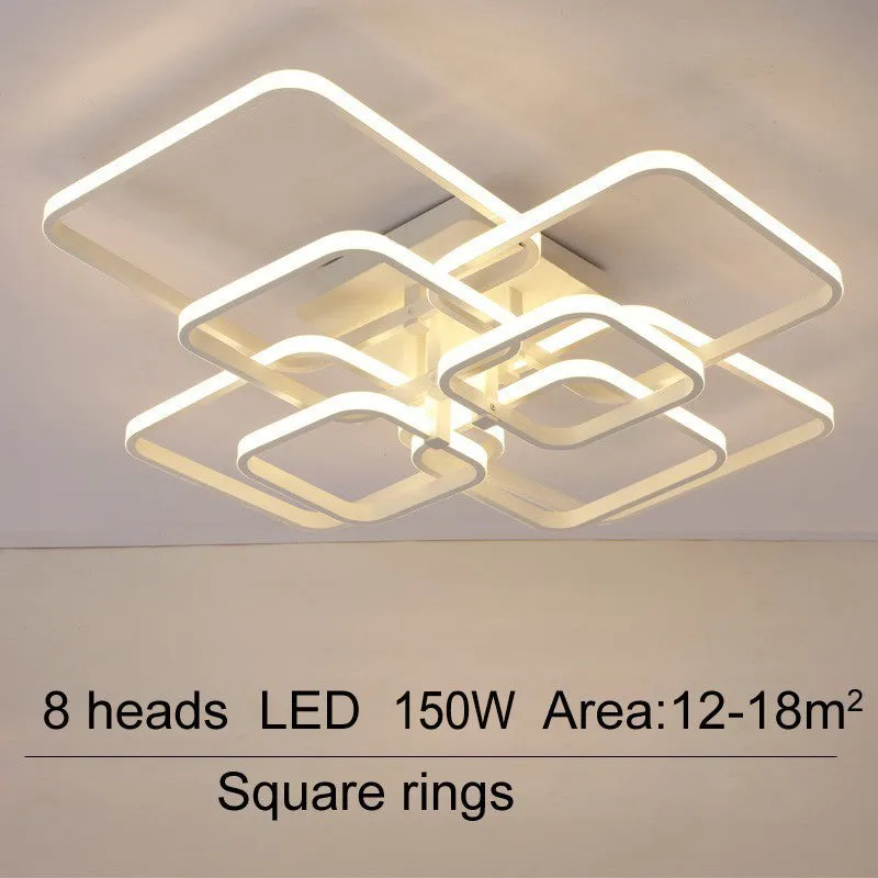 4/6/8 Lights Square LED Ceiling Light with Remote Control