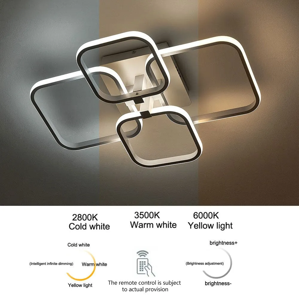 4/6/8 Lights Square LED Ceiling Light with Remote Control