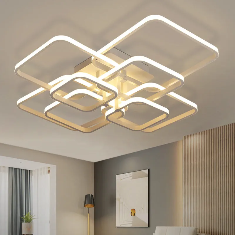 4/6/8 Lights Square LED Ceiling Light with Remote Control