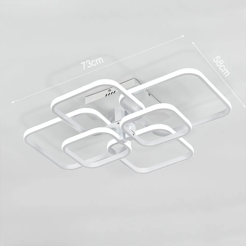 4/6/8 Lights Square LED Ceiling Light with Remote Control