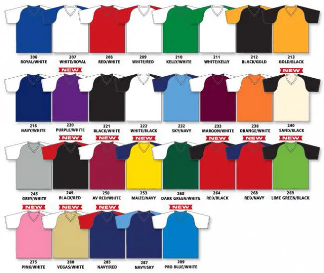 Athletic Knit V-Neck Baseball Jersey With Contrasting Shoulders