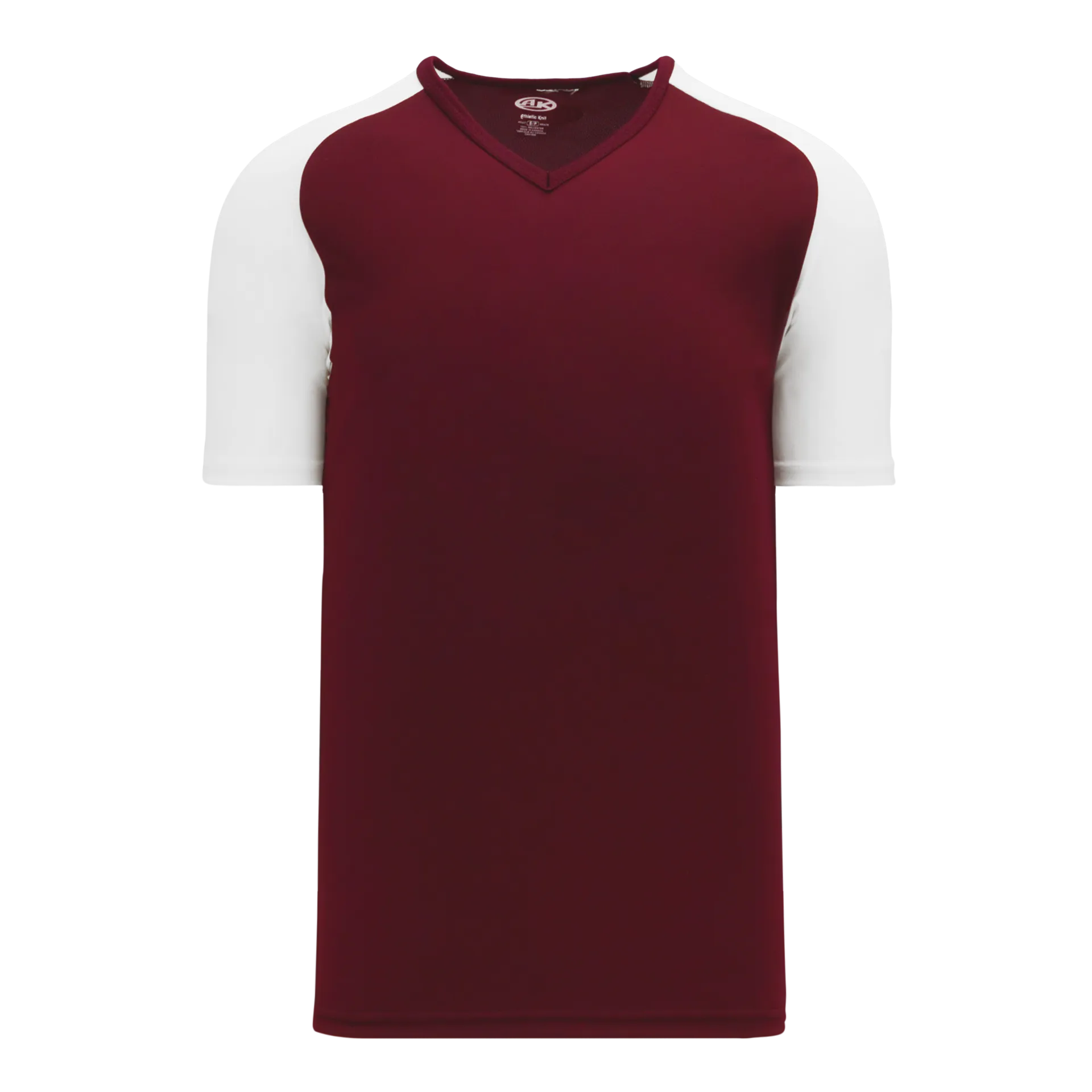 Athletic Knit V-Neck Baseball Jersey With Contrasting Shoulders