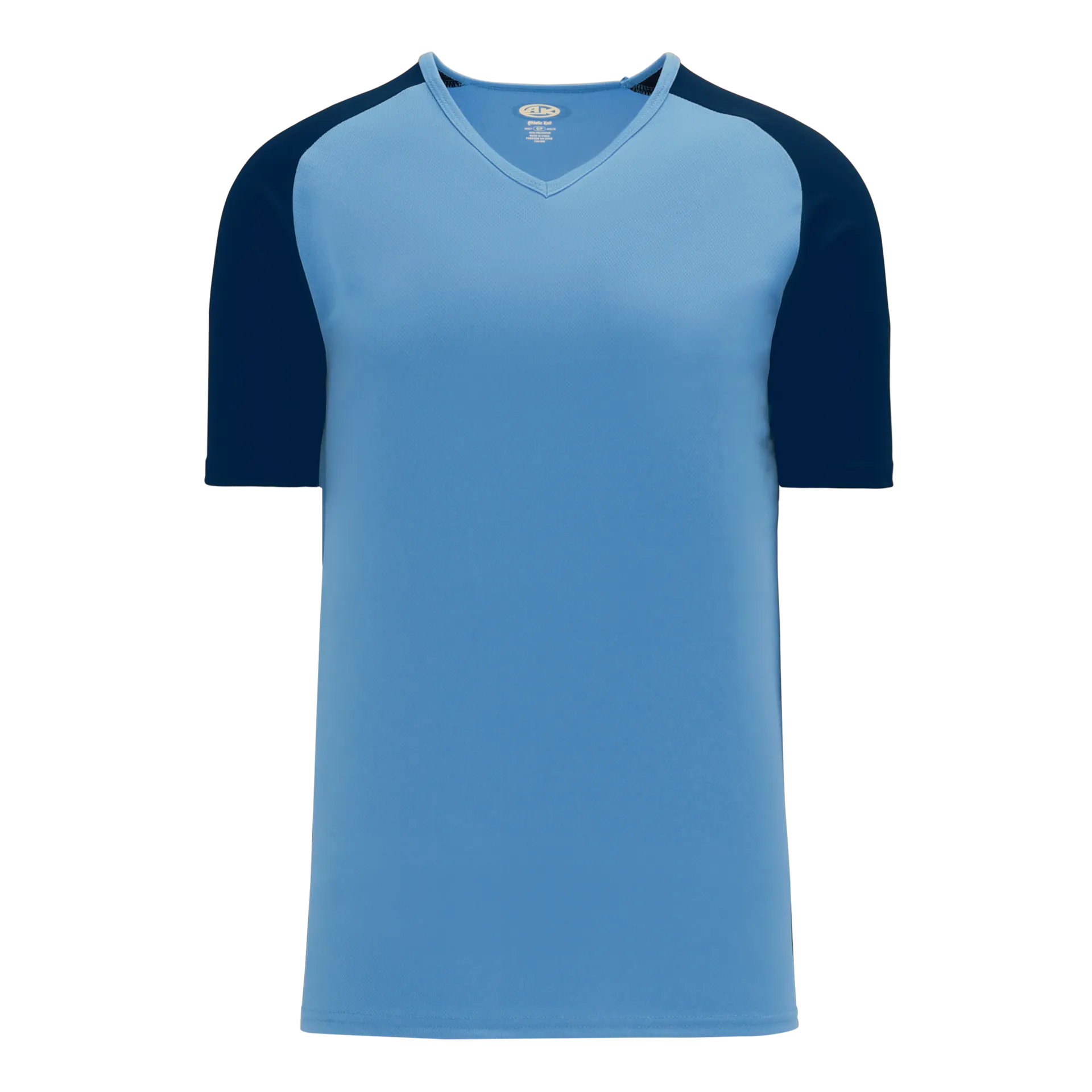 Athletic Knit V-Neck Baseball Jersey With Contrasting Shoulders
