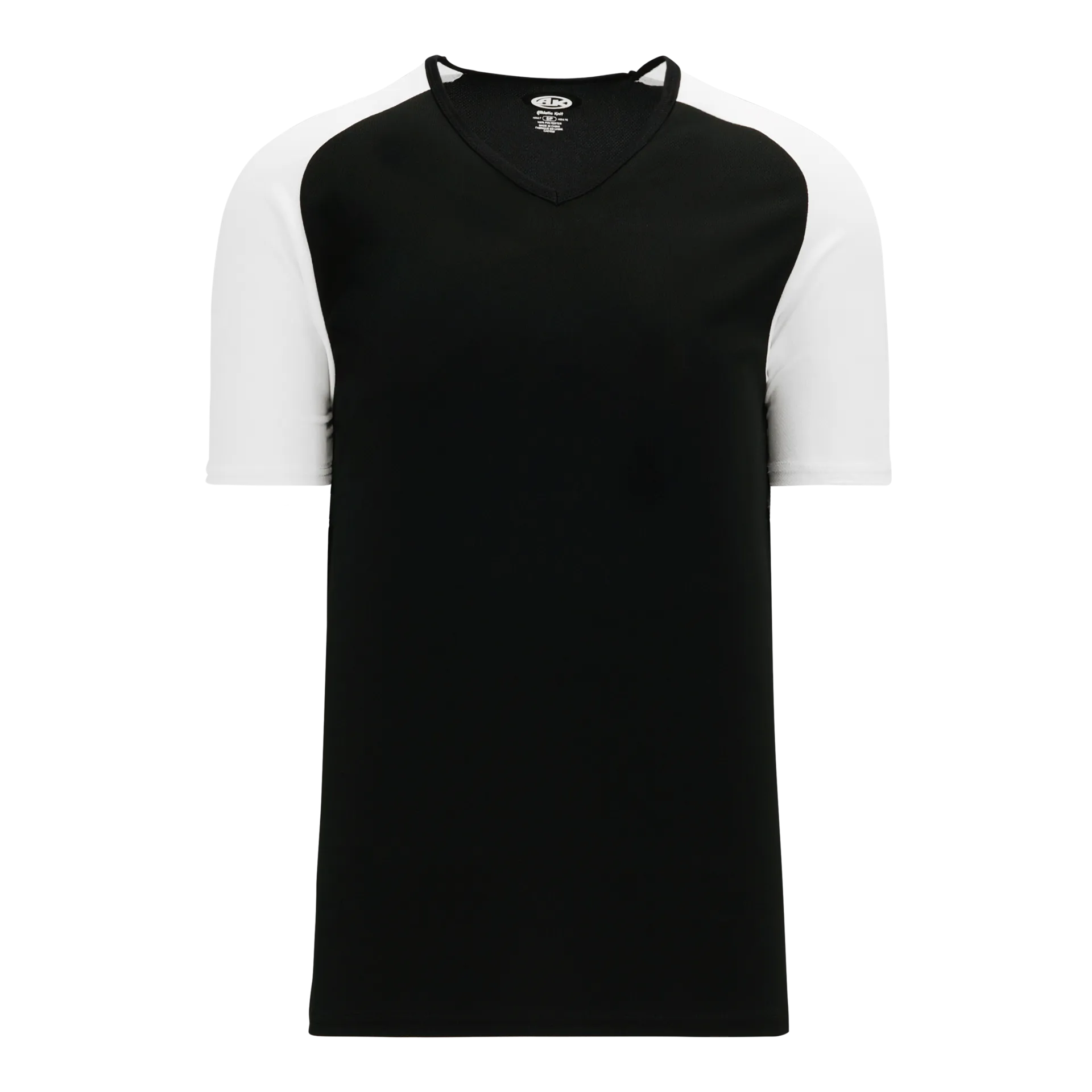Athletic Knit V-Neck Baseball Jersey With Contrasting Shoulders