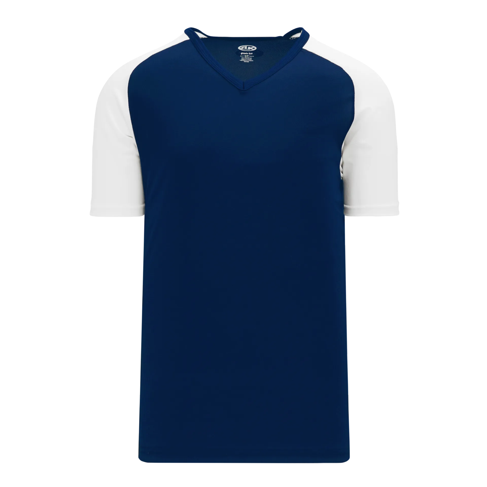 Athletic Knit V-Neck Baseball Jersey With Contrasting Shoulders