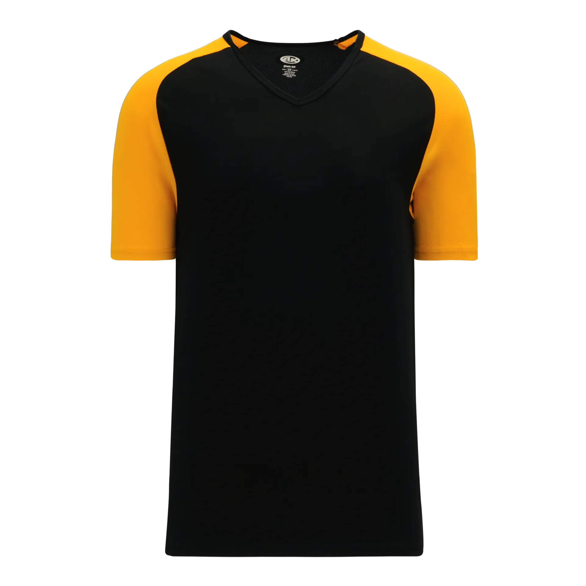 Athletic Knit V-Neck Baseball Jersey With Contrasting Shoulders