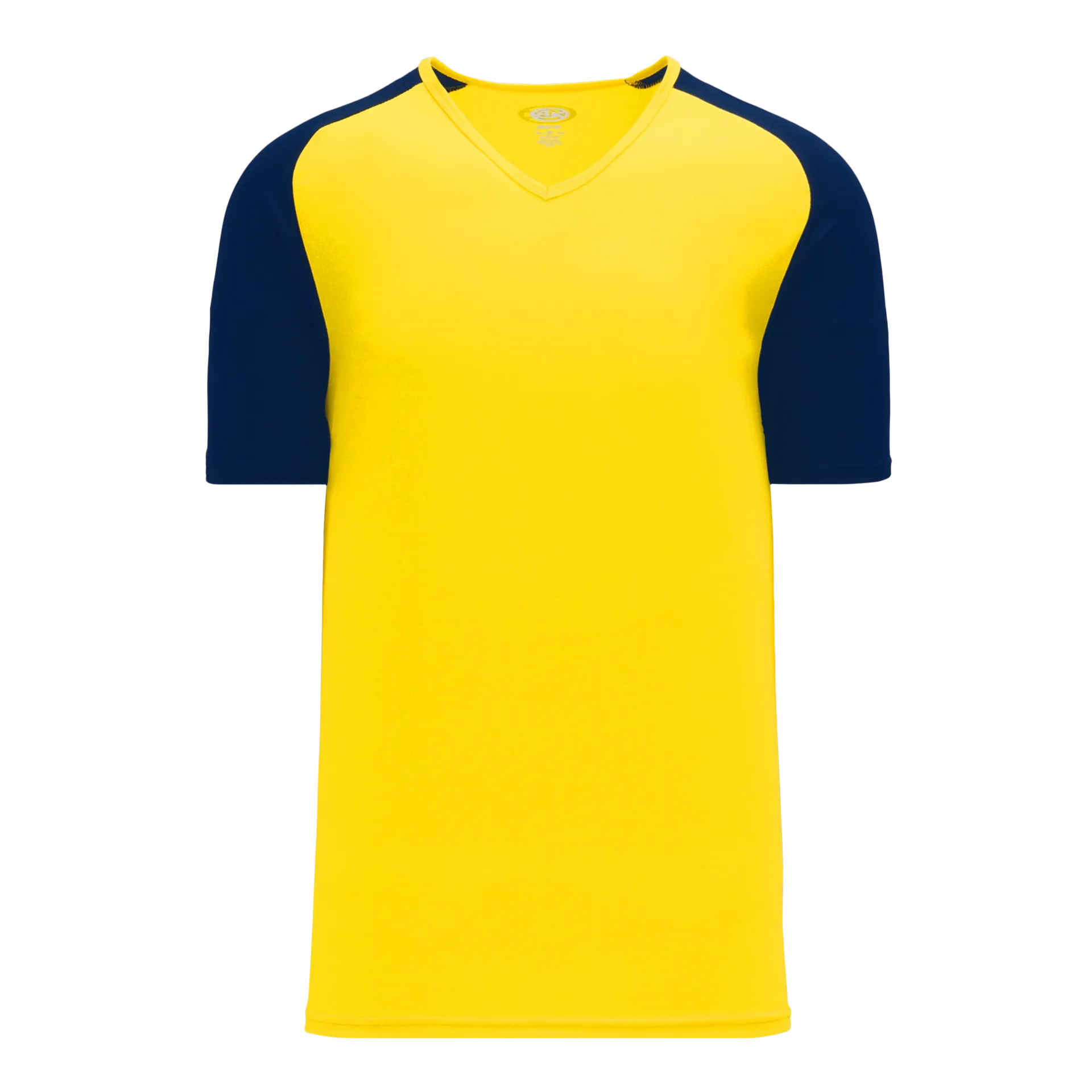 Athletic Knit V-Neck Baseball Jersey With Contrasting Shoulders