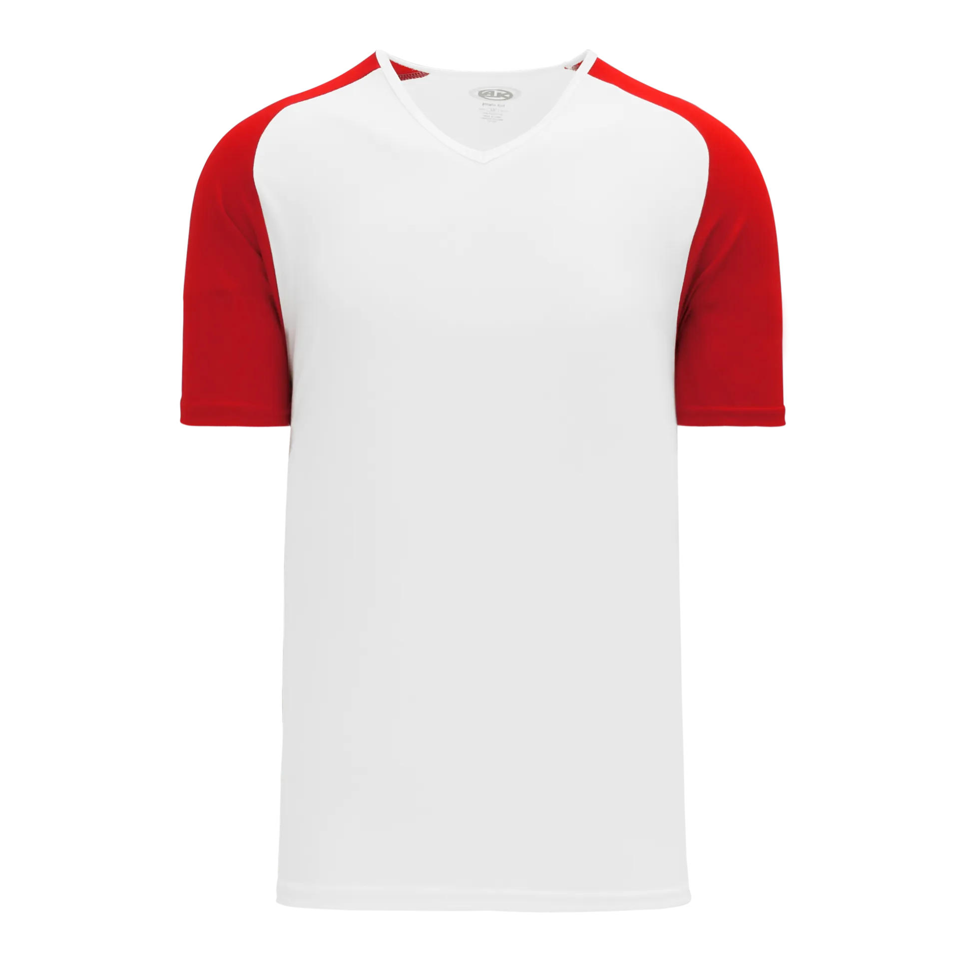 Athletic Knit V-Neck Baseball Jersey With Contrasting Shoulders