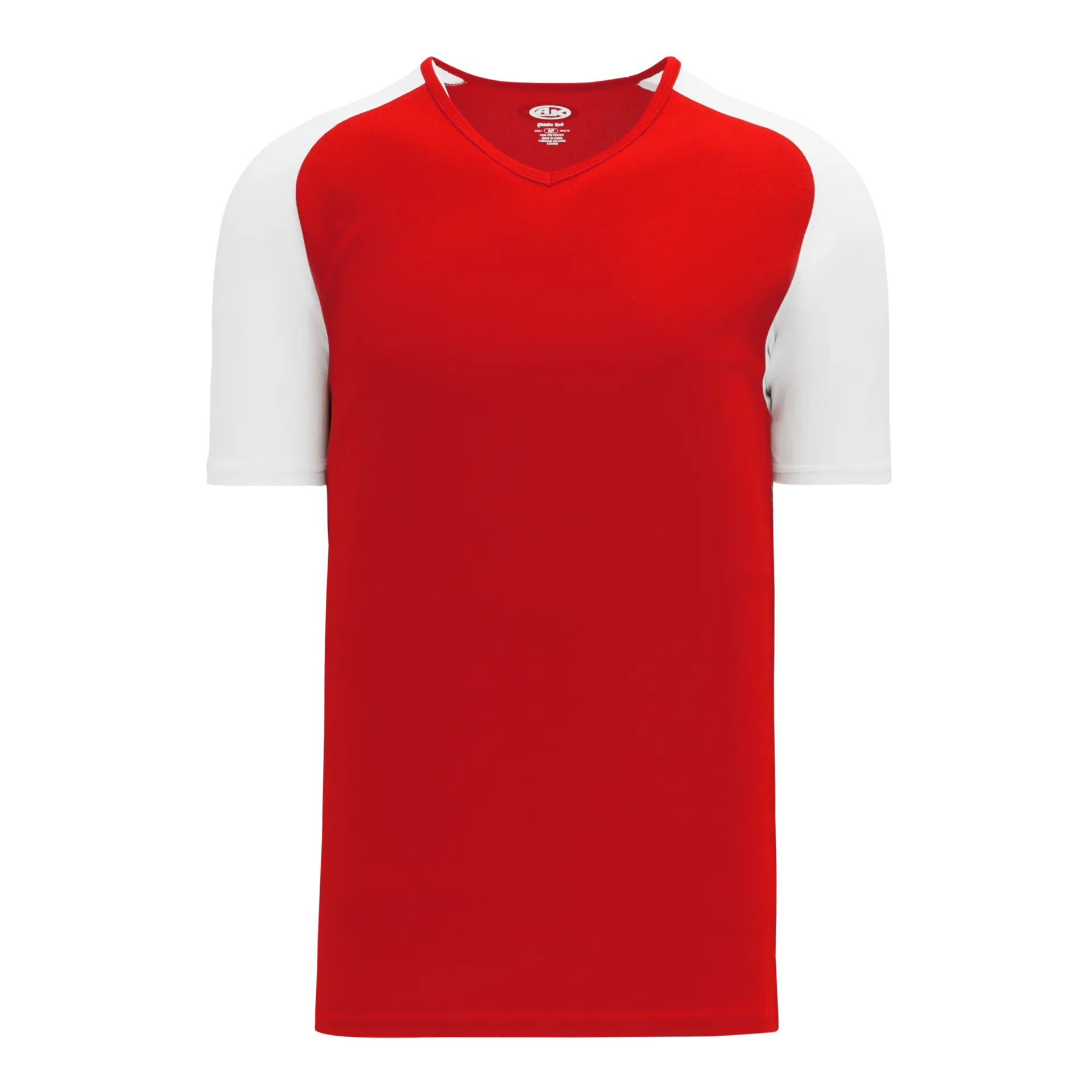 Athletic Knit V-Neck Baseball Jersey With Contrasting Shoulders