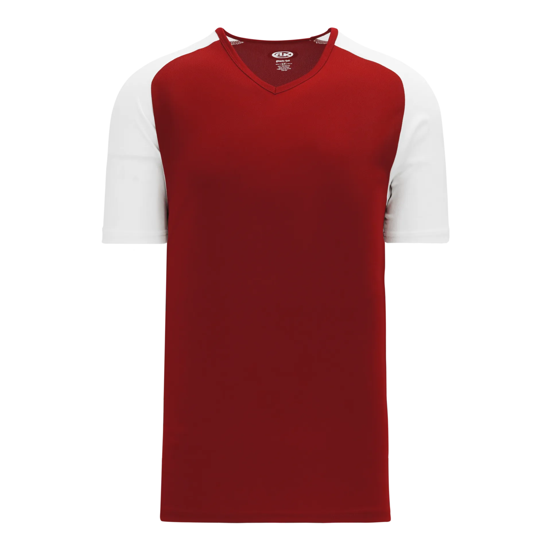 Athletic Knit V-Neck Baseball Jersey With Contrasting Shoulders