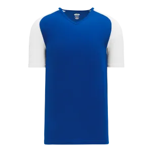 Athletic Knit V-Neck Baseball Jersey With Contrasting Shoulders