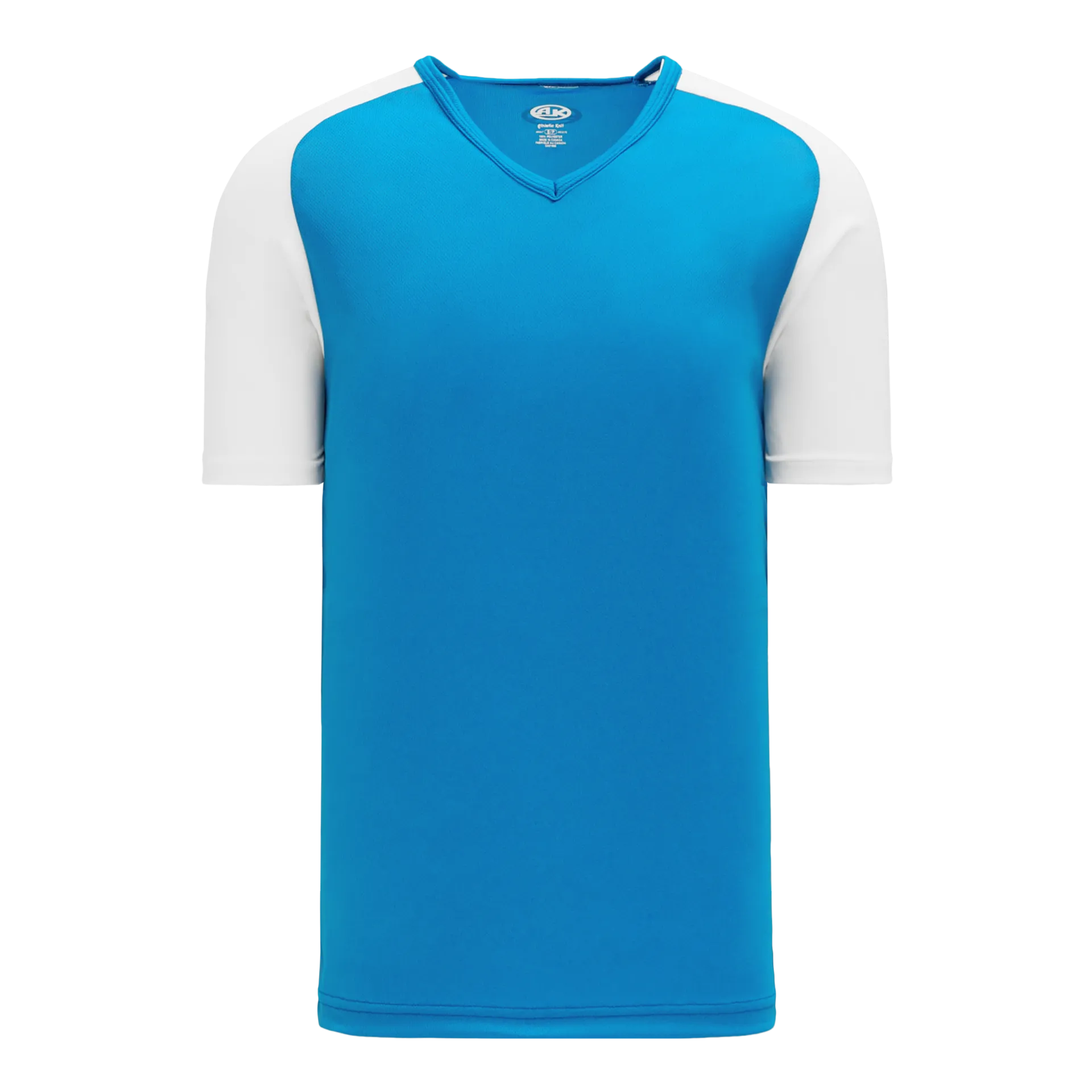 Athletic Knit V-Neck Baseball Jersey With Contrasting Shoulders