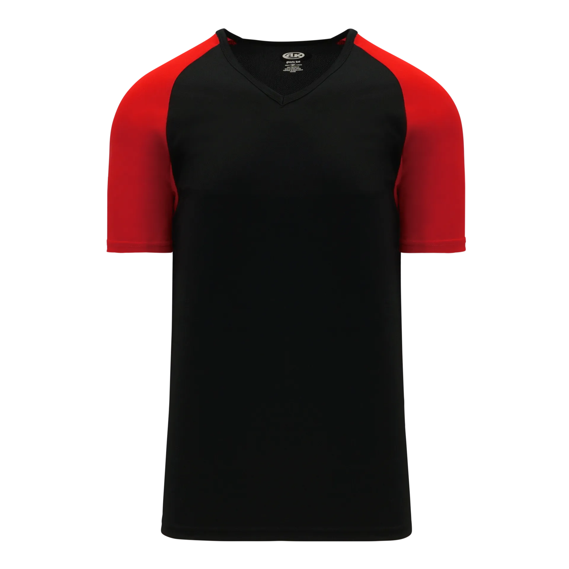 Athletic Knit V-Neck Baseball Jersey With Contrasting Shoulders