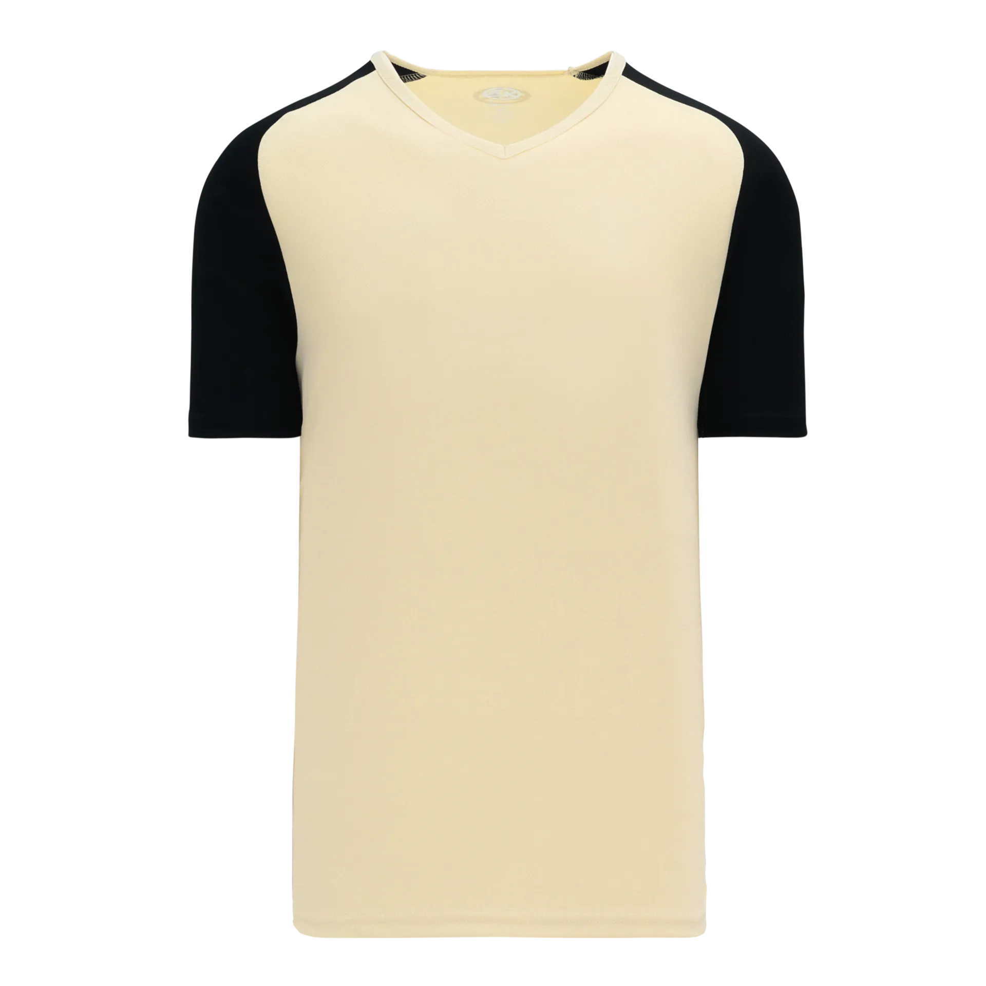 Athletic Knit V-Neck Baseball Jersey With Contrasting Shoulders