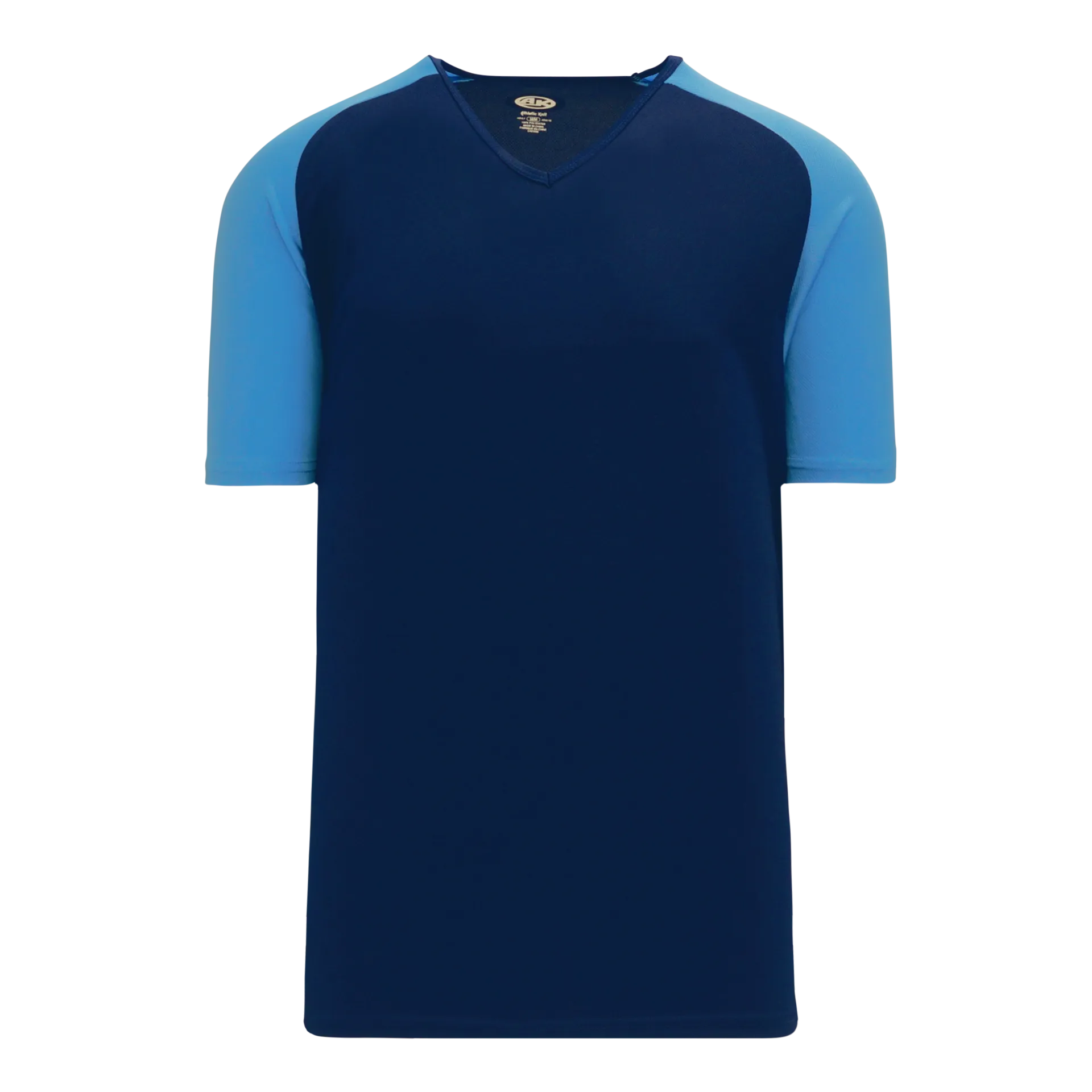 Athletic Knit V-Neck Baseball Jersey With Contrasting Shoulders