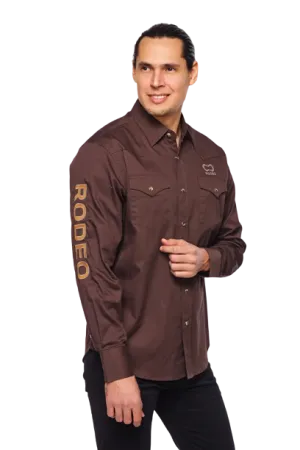 Avalon Men's Solid Rodeo Brown Shirt