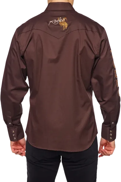 Avalon Men's Solid Rodeo Brown Shirt