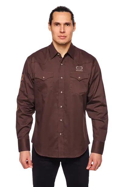 Avalon Men's Solid Rodeo Brown Shirt