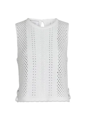 Aza Crochet Knit Top - Off White