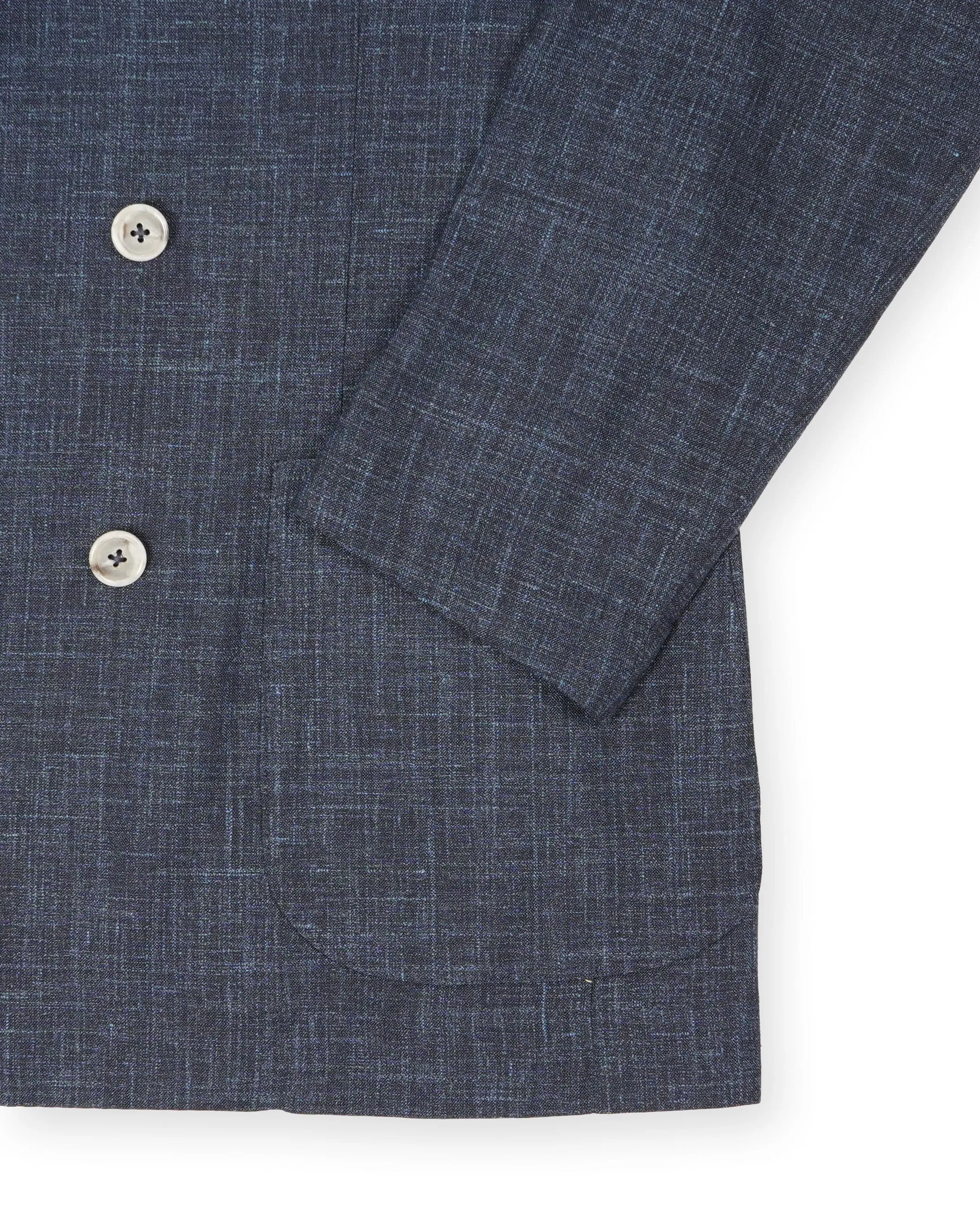 Barba Napoli - Navy Loro Piana Virgin Wool/Silk/Linen DB. Sports Jacket 52
