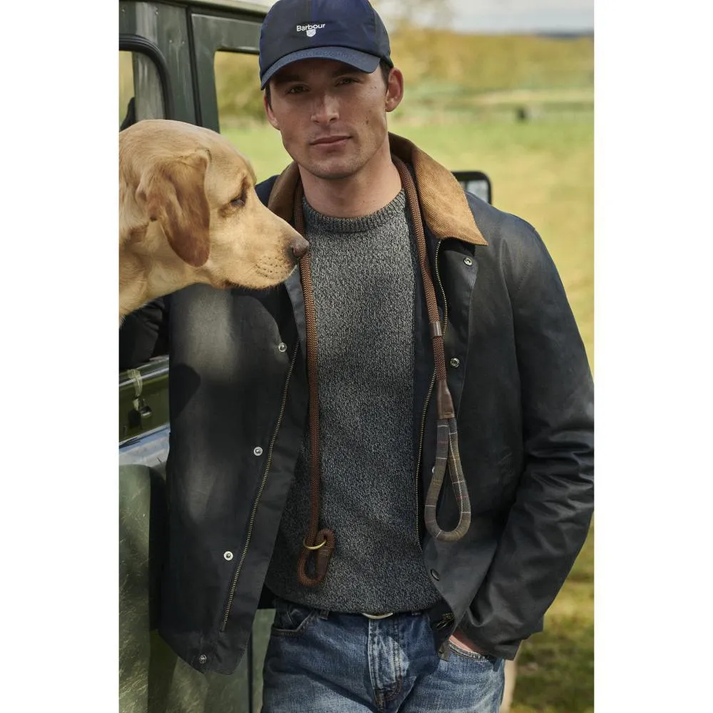 Barbour Cotton Twist Nelson Mens Crew Neck Jumper - Navy