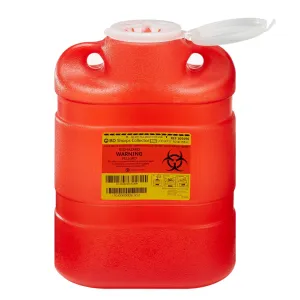 BD Sharps Container, 1-Piece, 8.2 Quart, Red, Funnel Lid