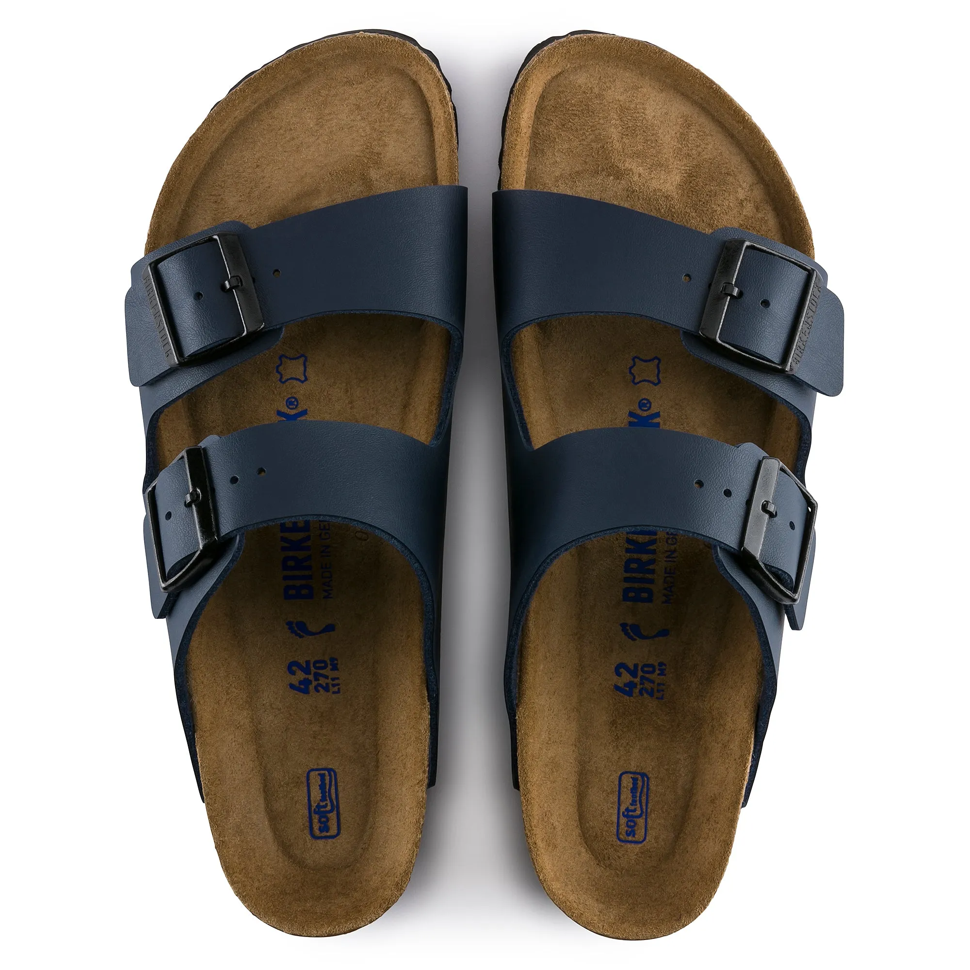 Birkenstock Arizona Soft Footbed Birko-Flor Color: Blue