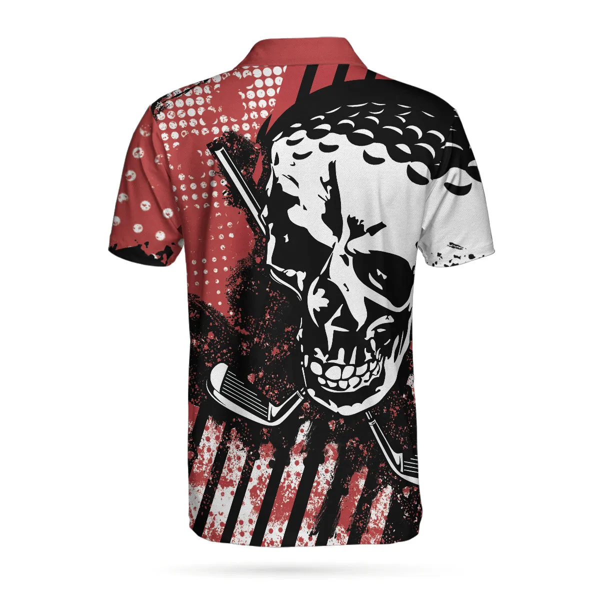 Blade Mens Golf Red Short Sleeve Golf Polo Shirt, Skull Polo Shirt, Best Golf Shirt For Men Coolspod