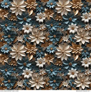 Bohemian Flowers 3D 5 Printed Vinyl Sheet/Wrap