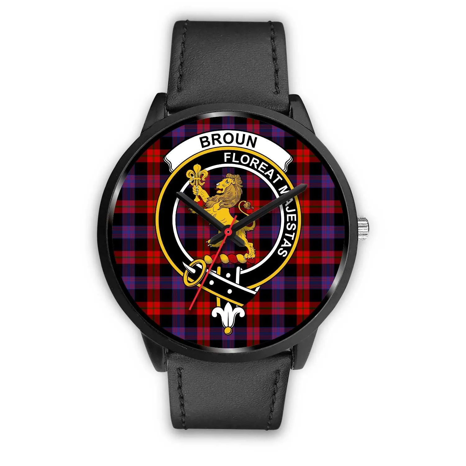 Broun Modern Clan Badge Tartan Black Watch