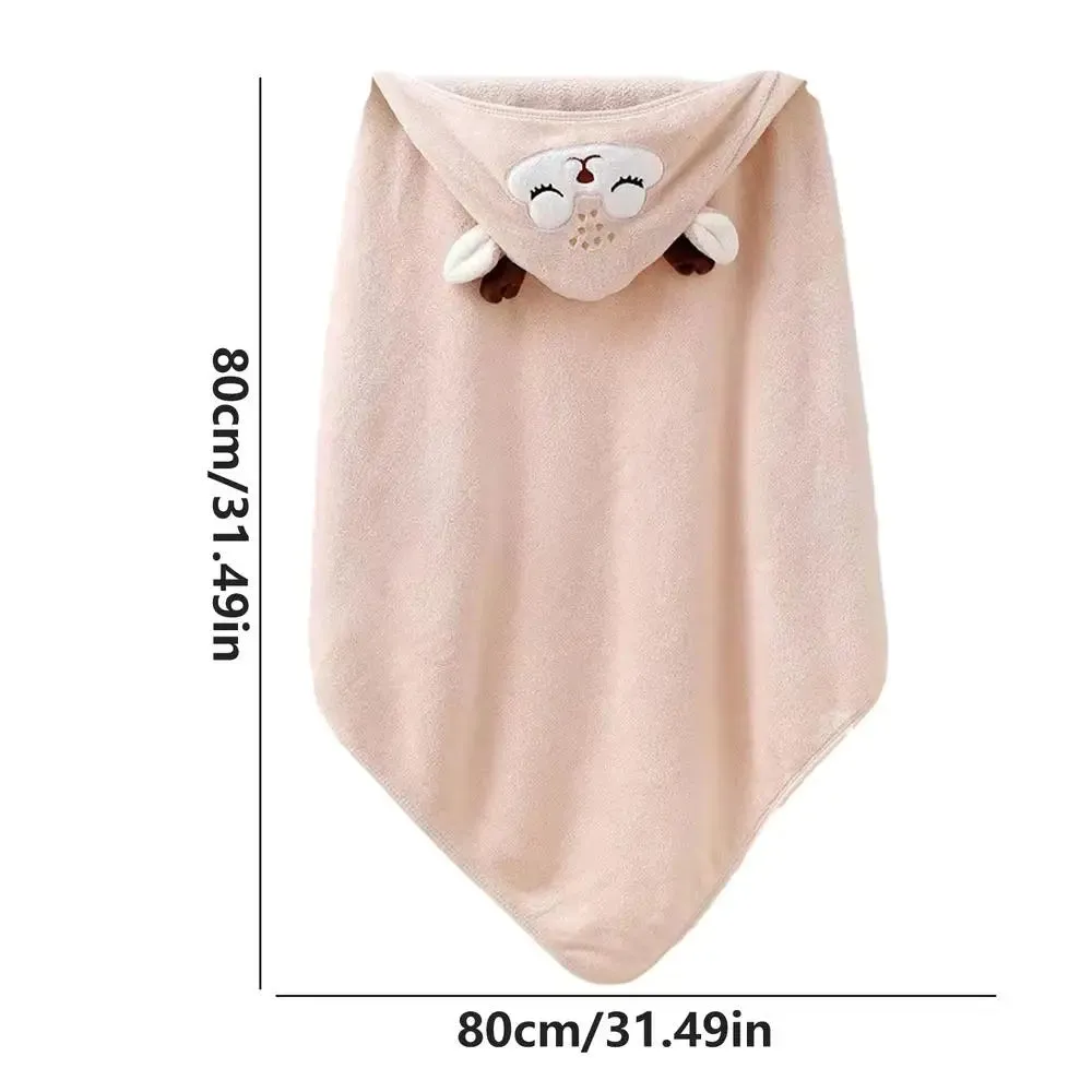 Cartoon Animal Baby Bath Towels Hooded Fleece Blanket Warm Sleeping Swaddle Towel Large Baby Towel Blanket For Newborn Girls Boy
