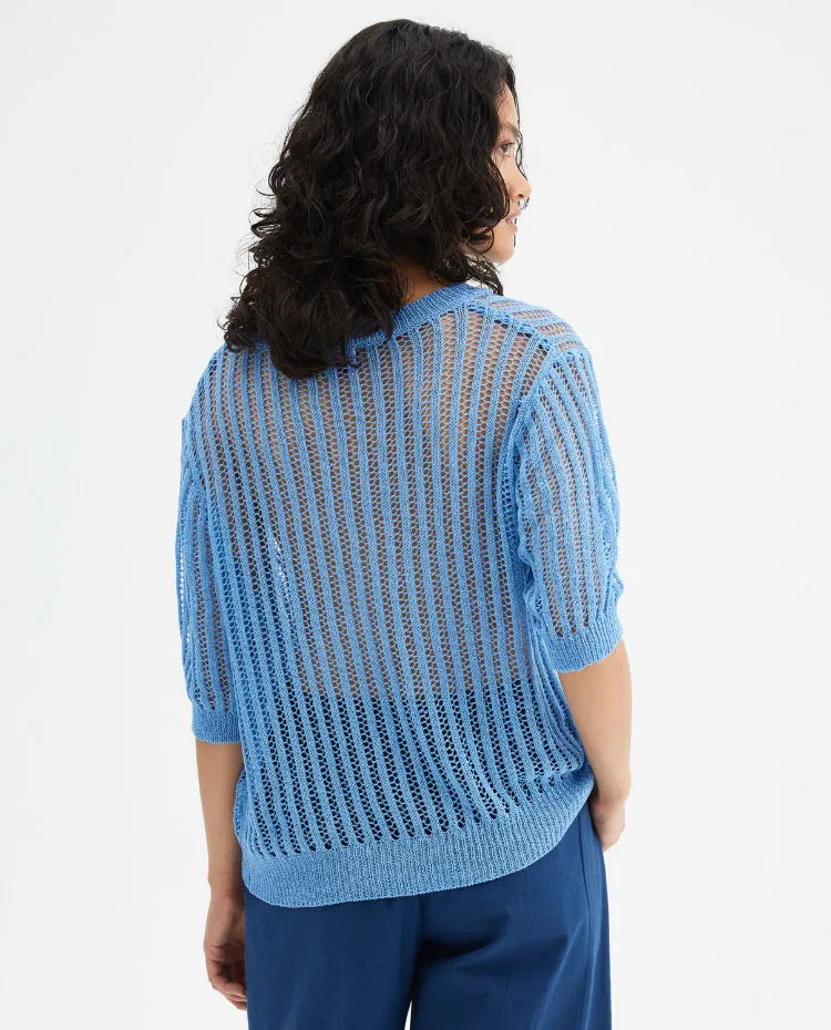 Compania Fantastica Blue Open Knit Jumper
