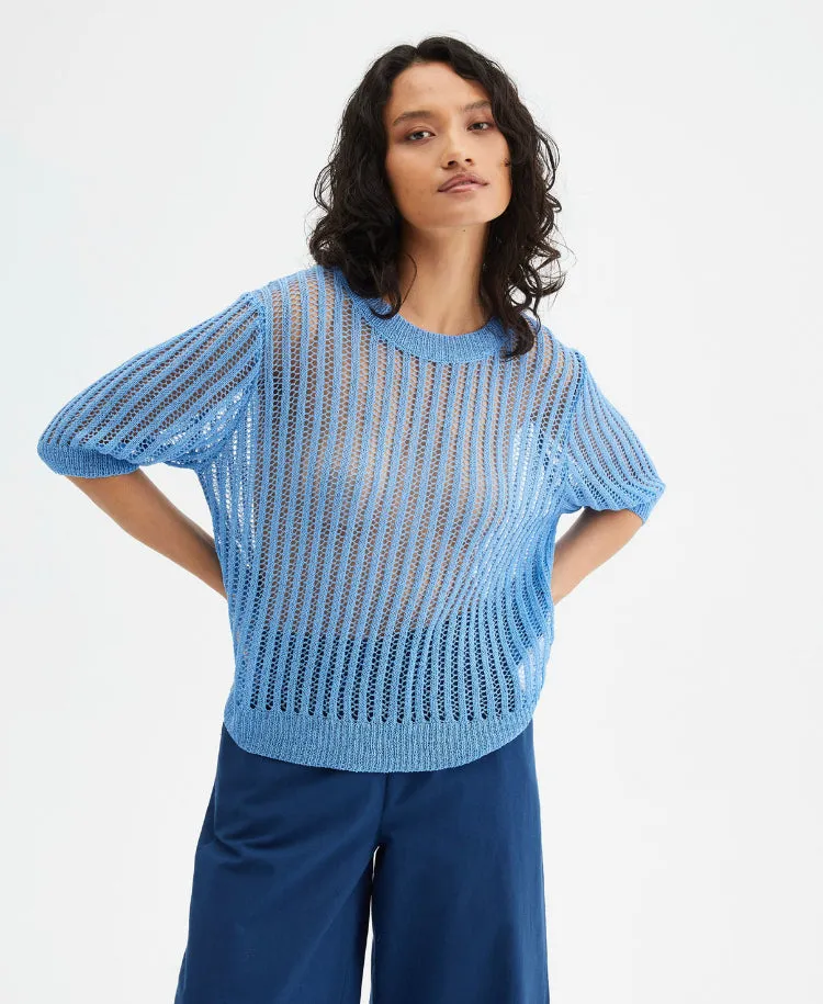 Compania Fantastica Blue Open Knit Jumper