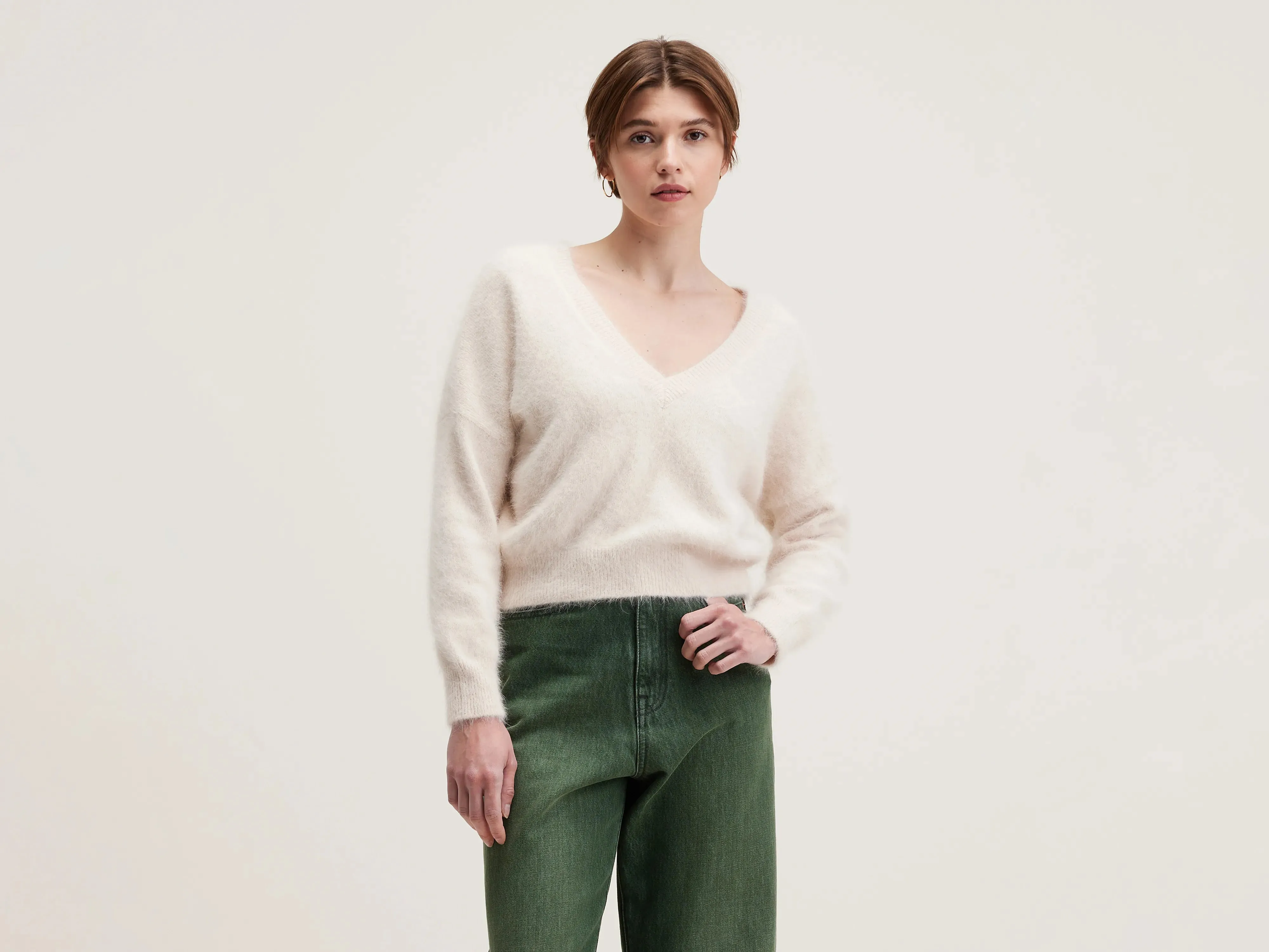 Datev angora-blend sweater (242 / W / PARCHEMIN)