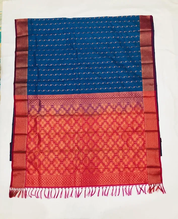 Elegant Teal Blue Color Art Silk With Contrast Border Unique Design Saree For Women