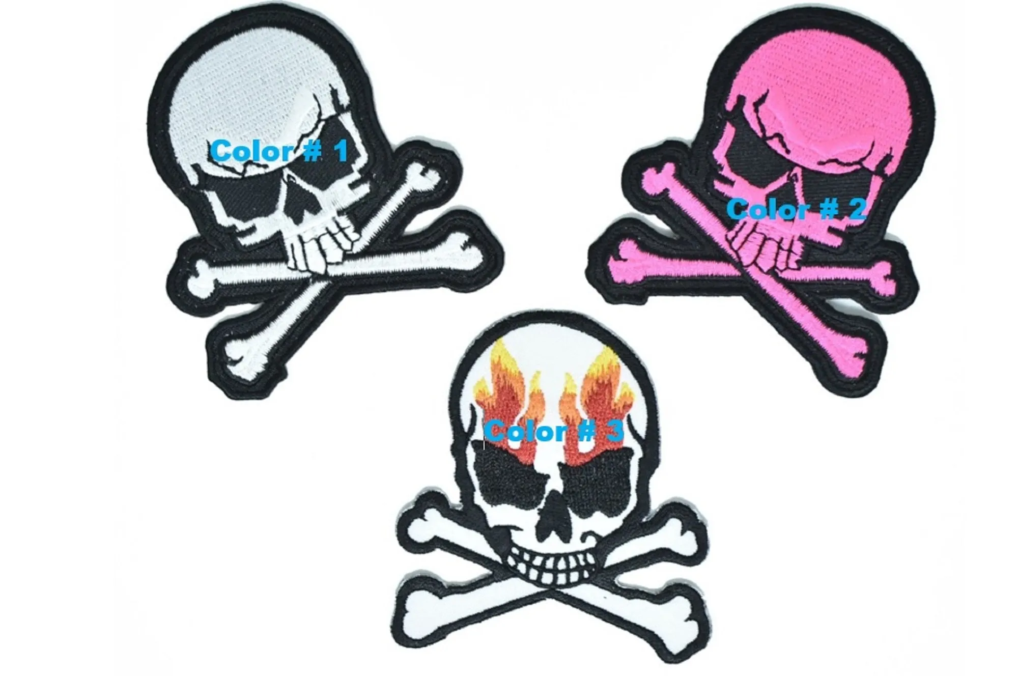 Embroidered Skull Patch 3" x 2.50" - 1 Piece