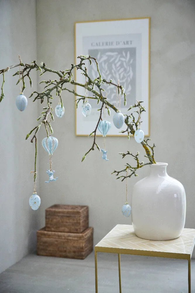 Felua Glass Egg ORNAMENT H7 cm. light blue