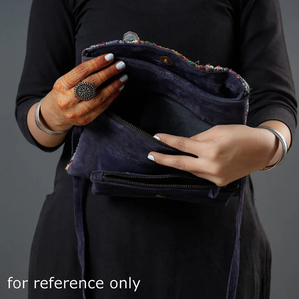 Grey - Banjara Vintage Embroidery Mirror & Coin Work Sling Bag