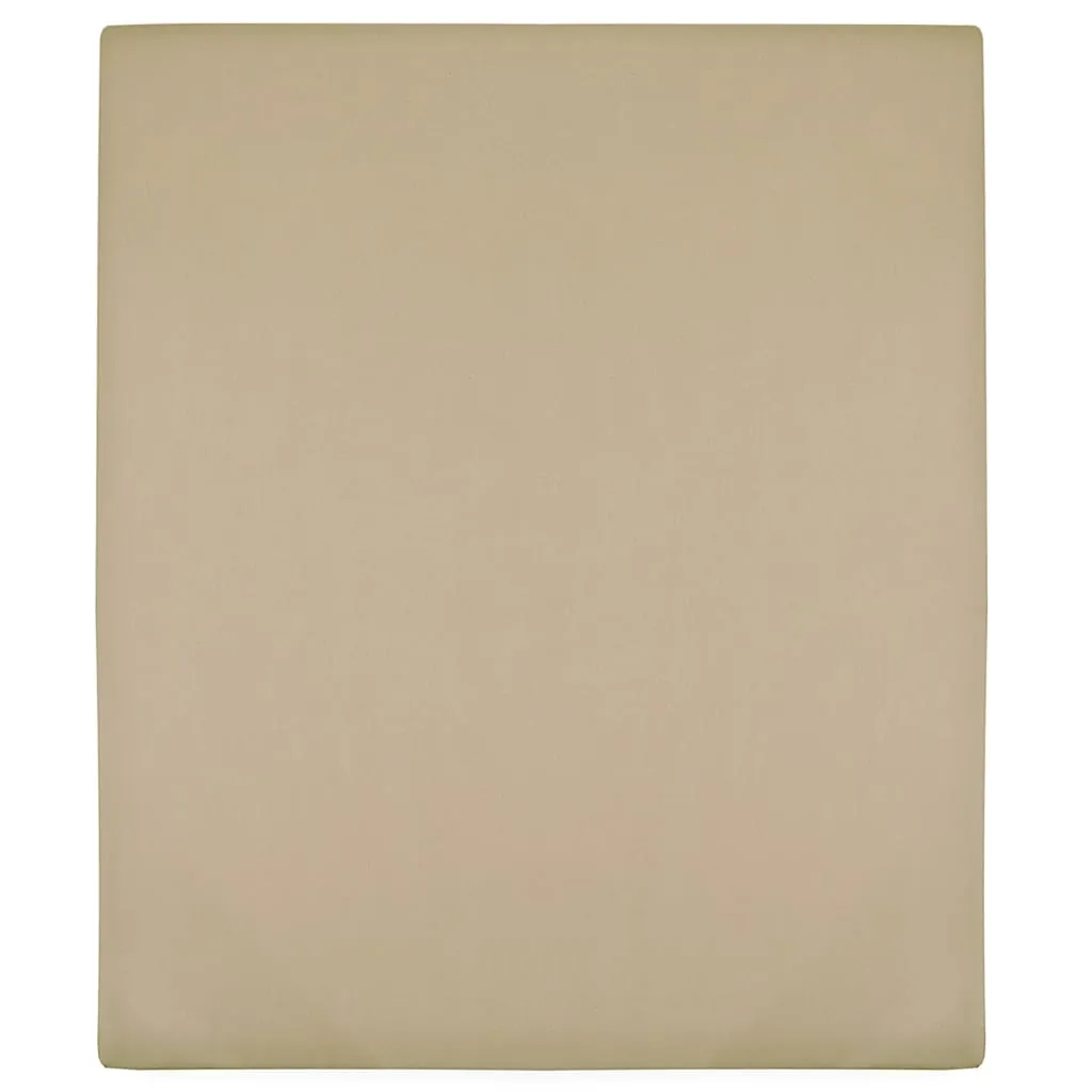 Jersey Fitted Sheet Taupe 100x200 cm Cotton