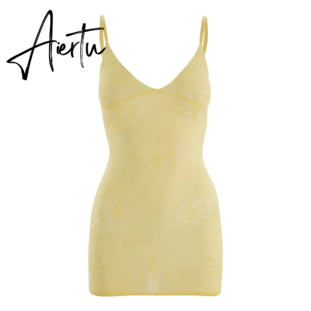 Knit For Women Printed Y2k Dress Slim Backless Fashion Holiday Beach Outfits See-Through Knitwear Summer Female Mini Dress