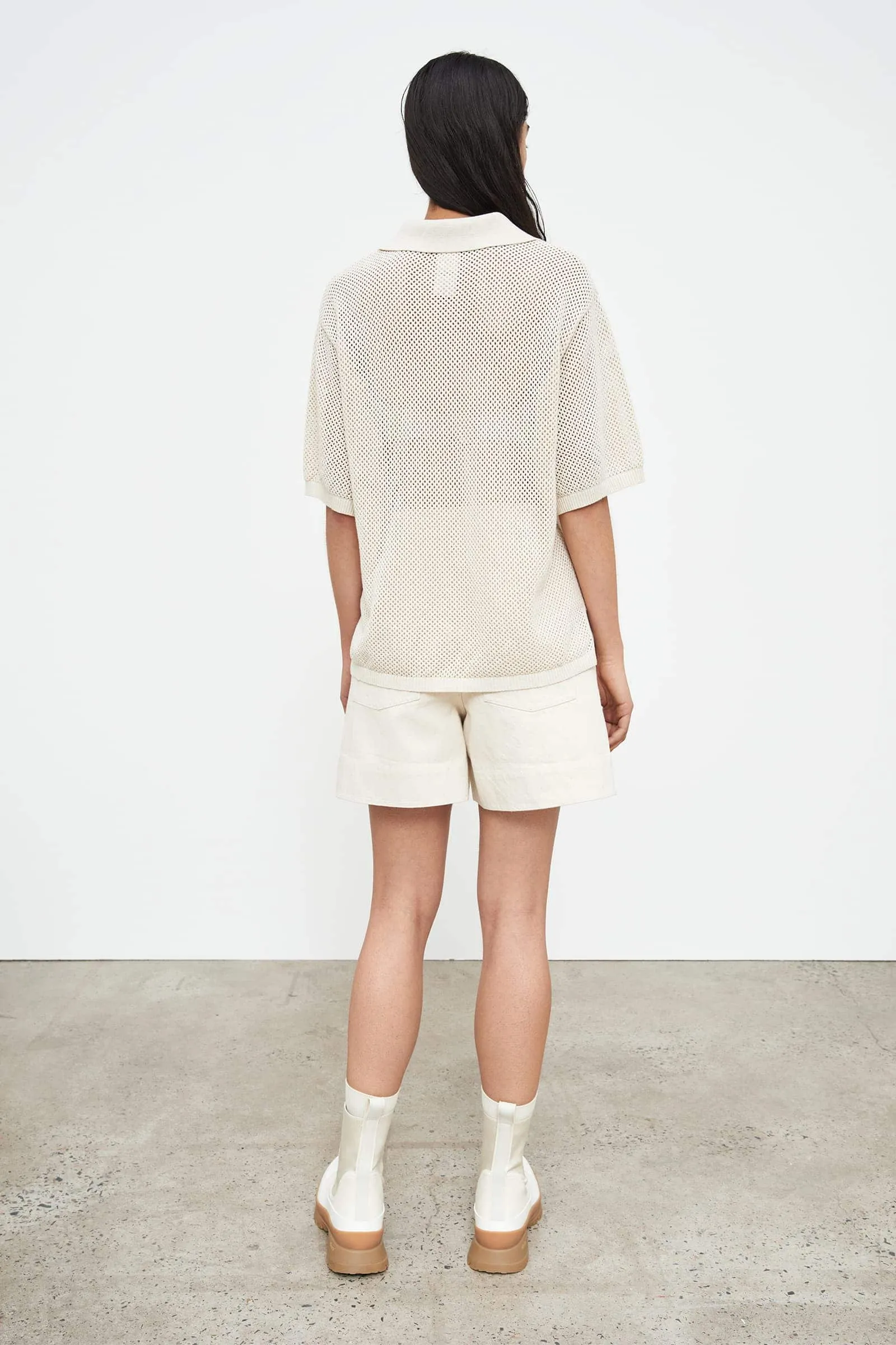 Knitted Polo - Natural Marle