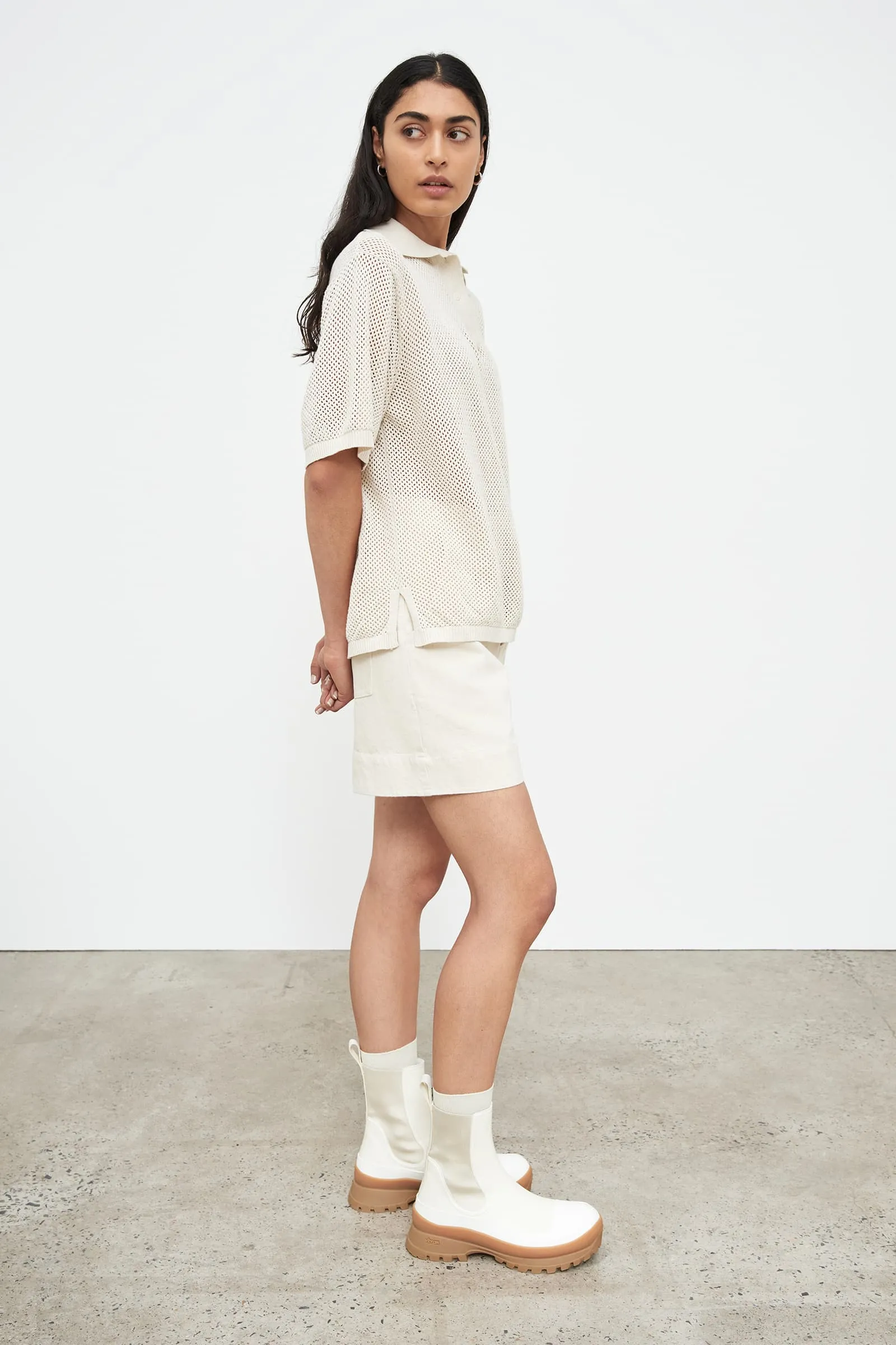 Knitted Polo - Natural Marle