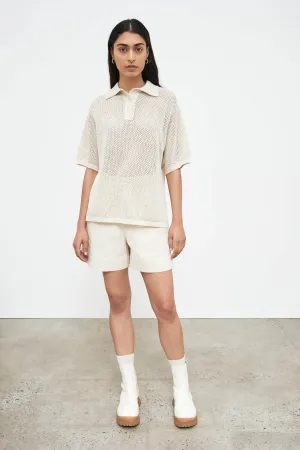 Knitted Polo - Natural Marle