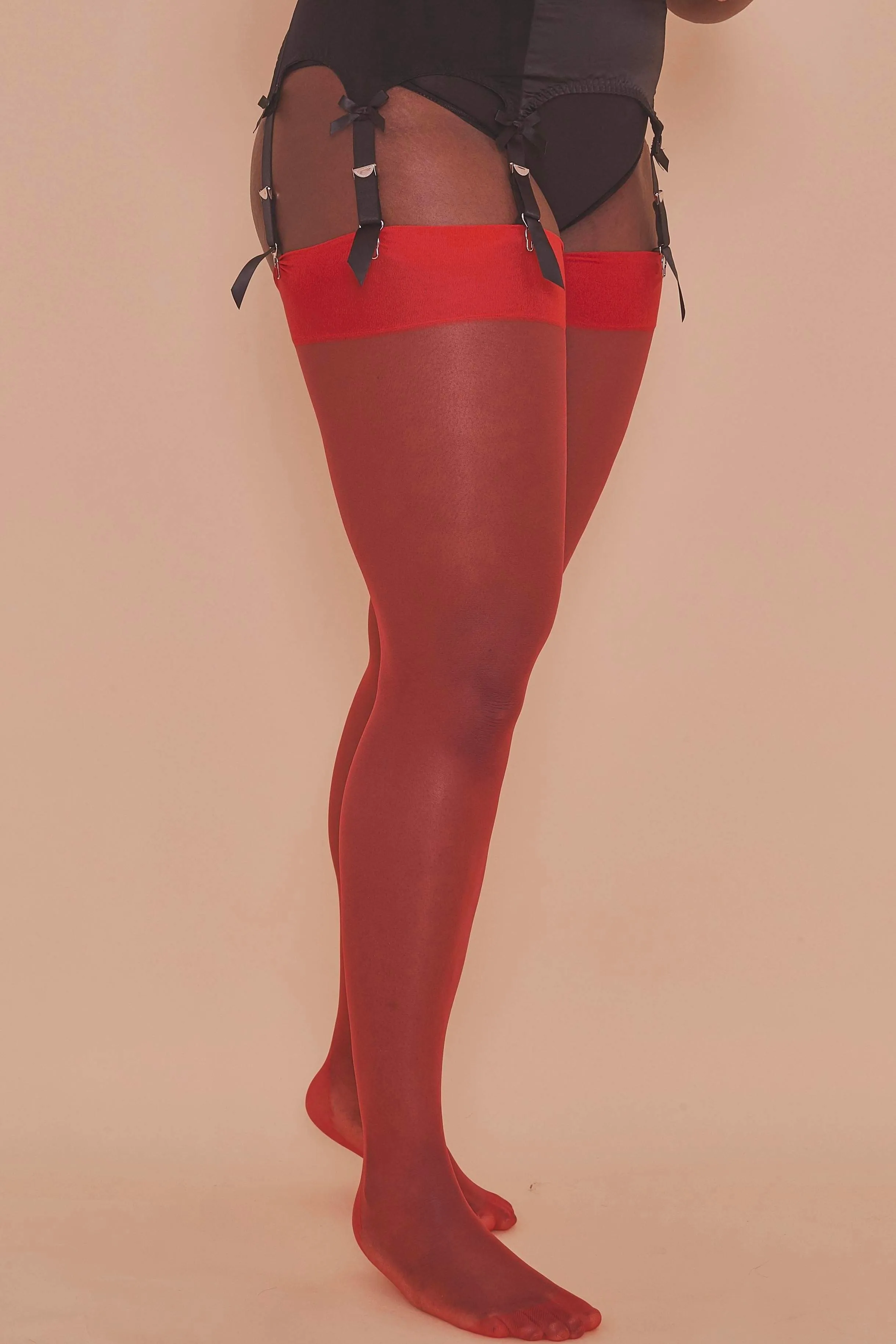 Lollipop Red Seamed Stockings
