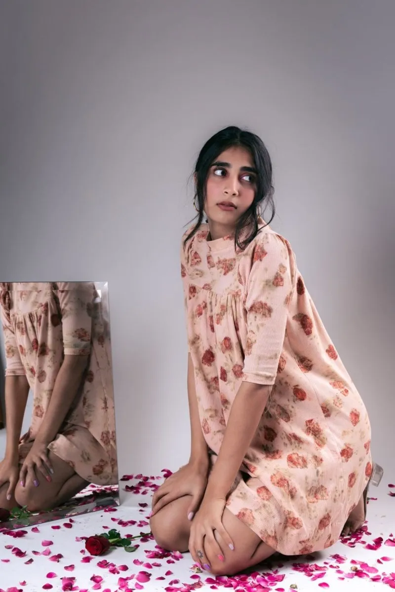 Maria Dress | Cotton Eco-Printed Short Dress